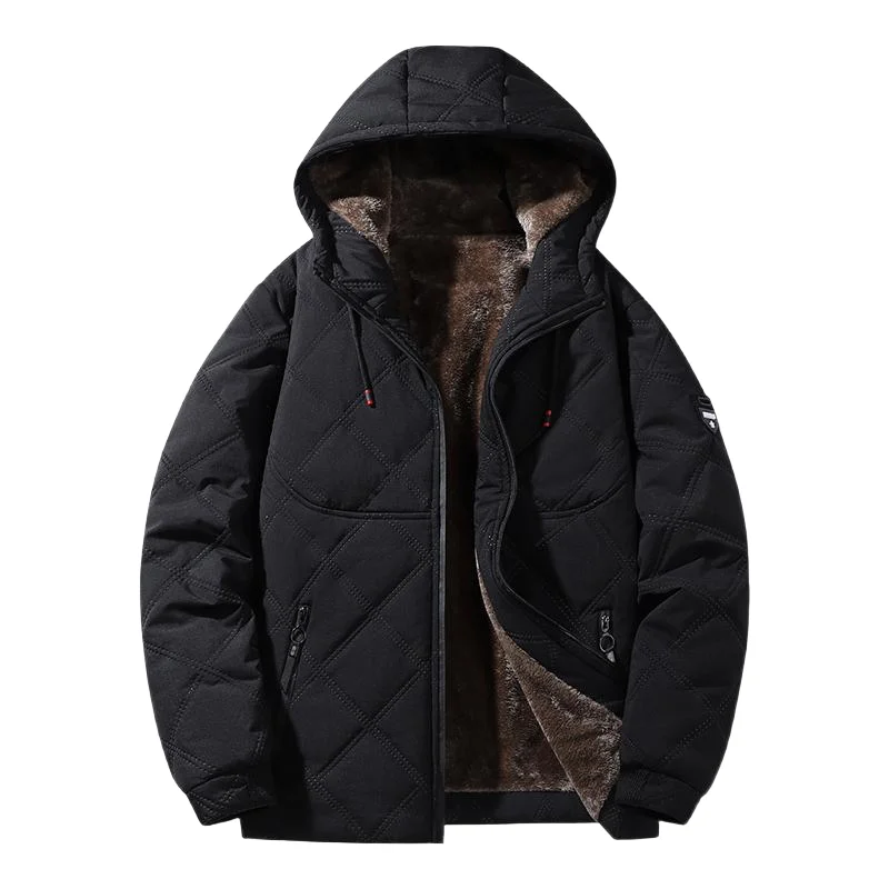 DELTOSTINSS Premium Quilted Hooded Winter Jacket – Ultra-Warm Fur Lining