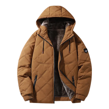 DELTOSTINSS Premium Quilted Hooded Winter Jacket – Ultra-Warm Fur Lining