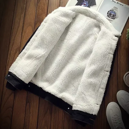 DELTOSTINSS Fleece-Lined Premium Denim Winter Jacket – Classic Style, Maximum Warmth