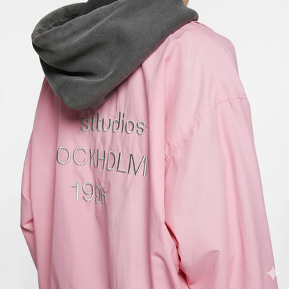 DELTOSTINSS Streetwear Embroidered Pink Jacket – Bold • Trendy • Urban Style