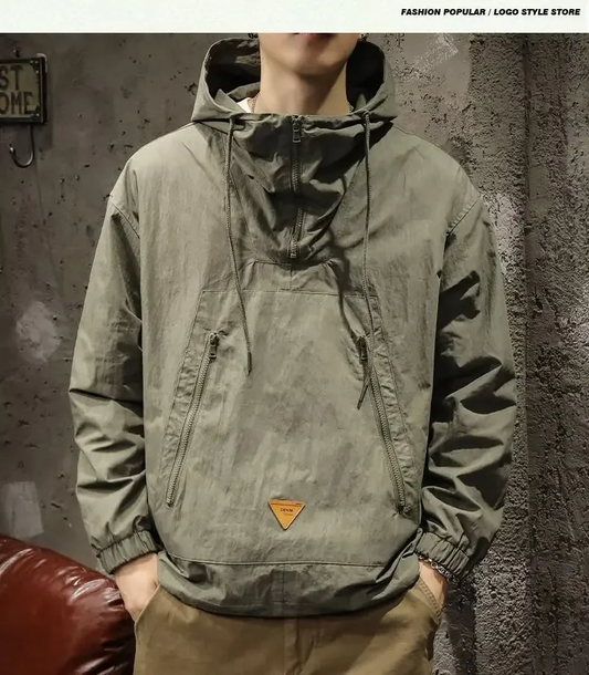 DELTOSTINSS Half-Zip Hooded Outdoor Jacket – Bold Street Style in Signature Pink