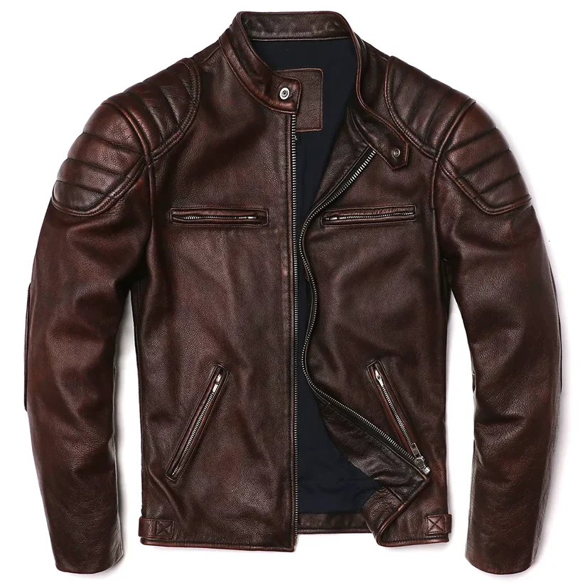 DELTOSTINSS Premium Black Biker Leather Jacket – Bold • Classic • Road-Ready