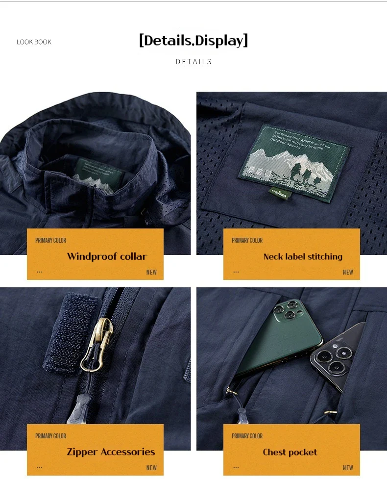 DELTOSTINSS Waterproof Windbreaker Workwear Jacket – Durable • Lightweight • All-Season Protection