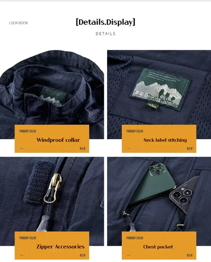 DELTOSTINSS Waterproof Windbreaker Workwear Jacket – Durable • Lightweight • All-Season Protection