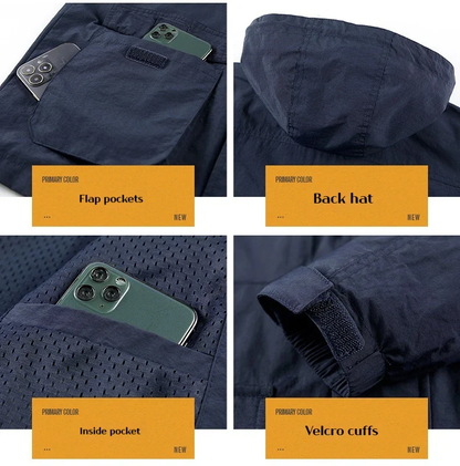 DELTOSTINSS Waterproof Windbreaker Workwear Jacket – Durable • Lightweight • All-Season Protection